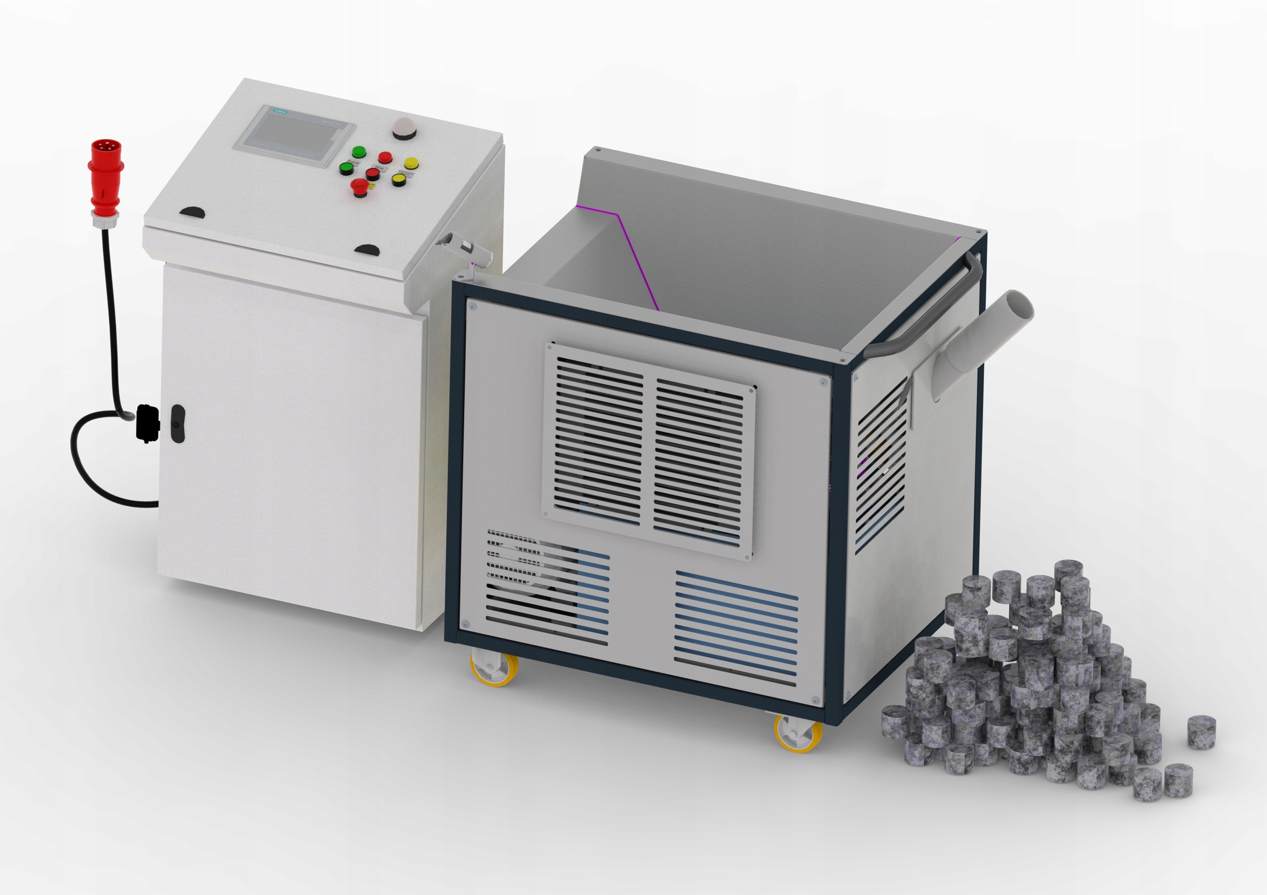 Briketovací lis BISON CNC 150. Lis na hliník, oceľ, plasty